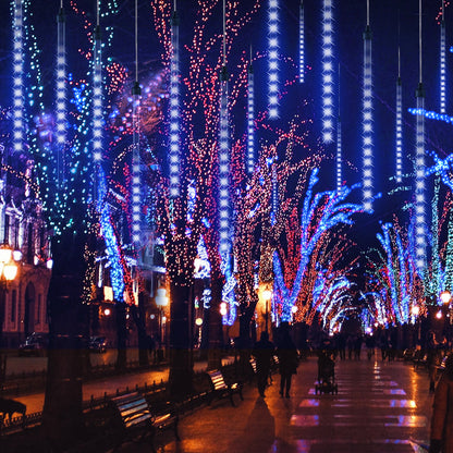 Luci di natale LED pioggia di diamanti blu