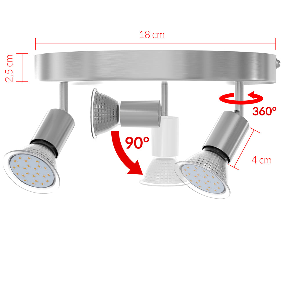 Plafoniera Amaryllis 3 luci LED rotondo 3W 190x105mm