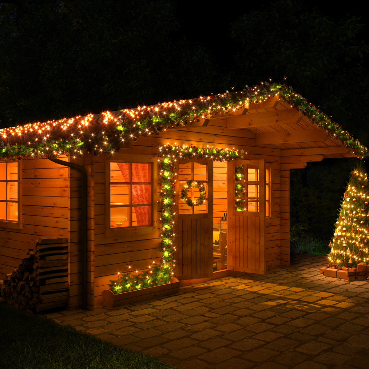 Ghirlanda natalizia 5m 100 LED con telecomando