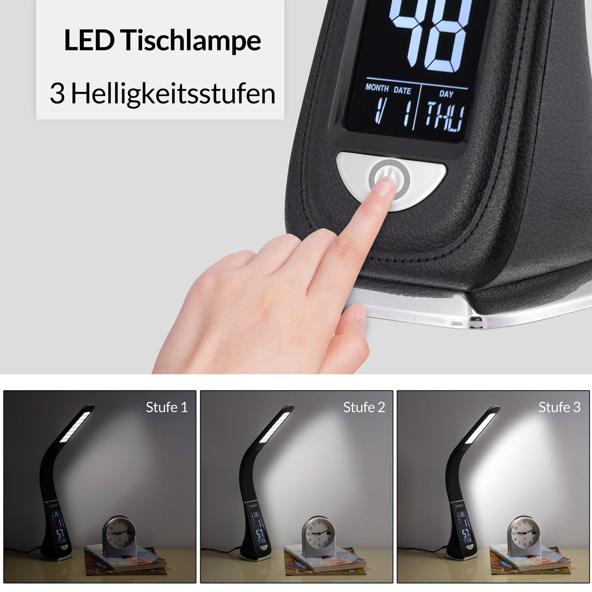 Lampada da tavolo LED Lilly nera