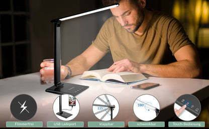 Lampada da tavolo a LED Cataleya nera