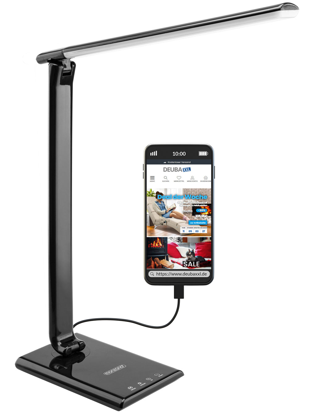 Lampada da tavolo a LED Cataleya nera