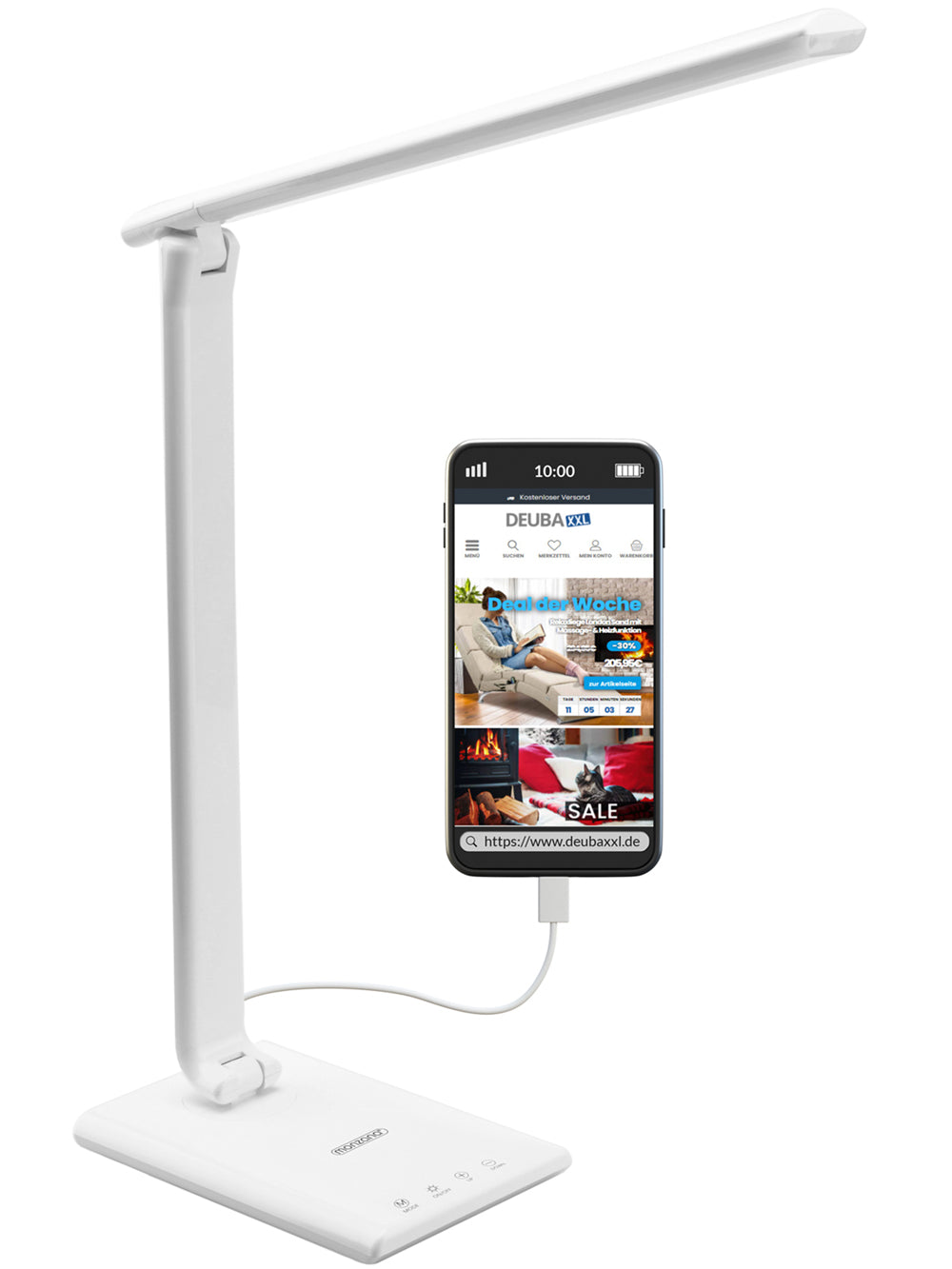 Lampada da tavolo a LED Cataleya bianca