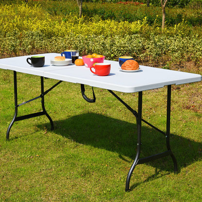 Tavolo da giardino bianco 220x70x72cm pieghevole