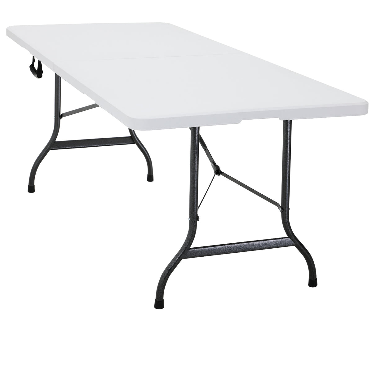 Tavolo da giardino bianco 220x70x72cm pieghevole