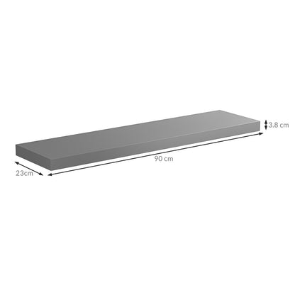 Mensola da parete 90cm grigio con supporto
