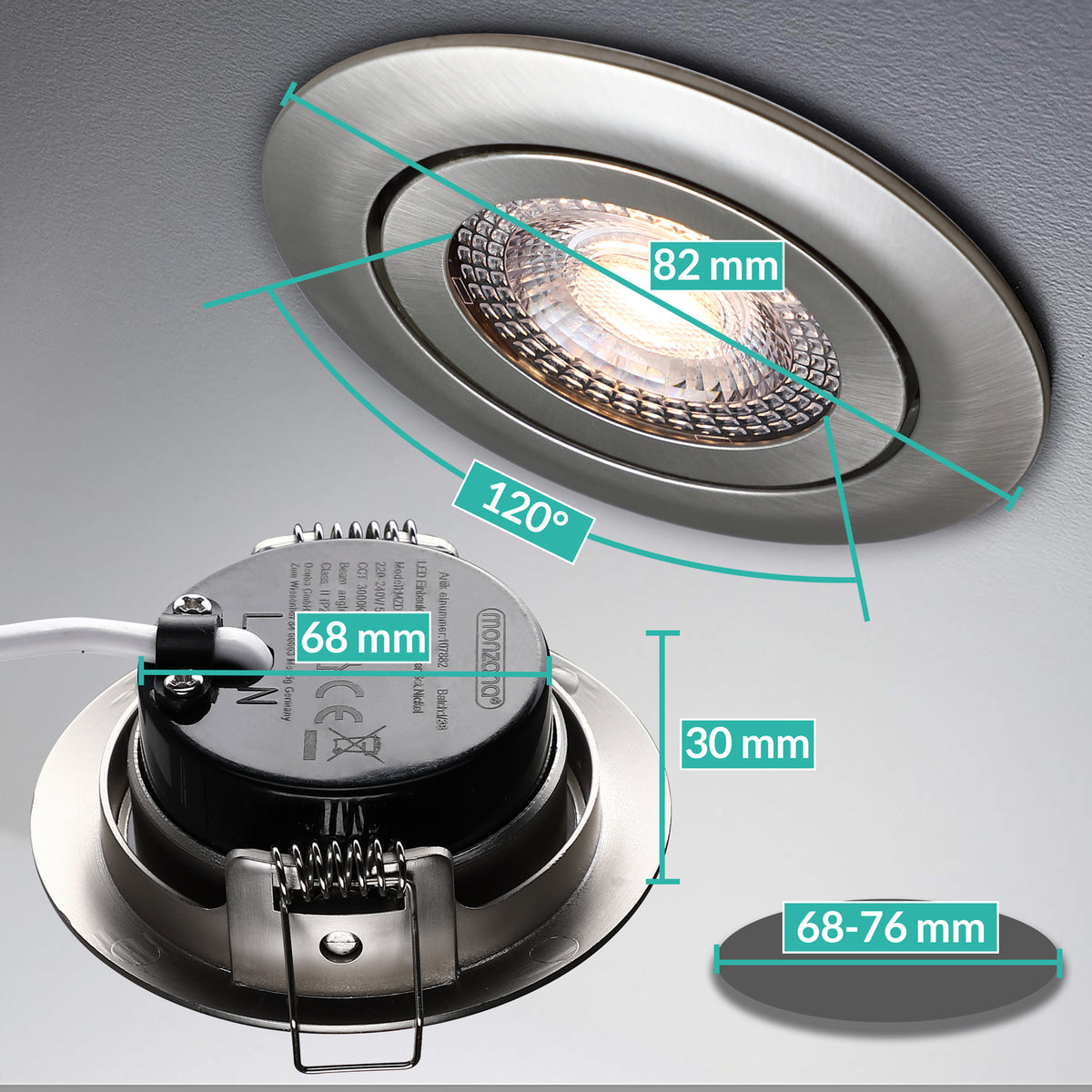 Luci da incasso LED dimmerabile set da 6 nuchel