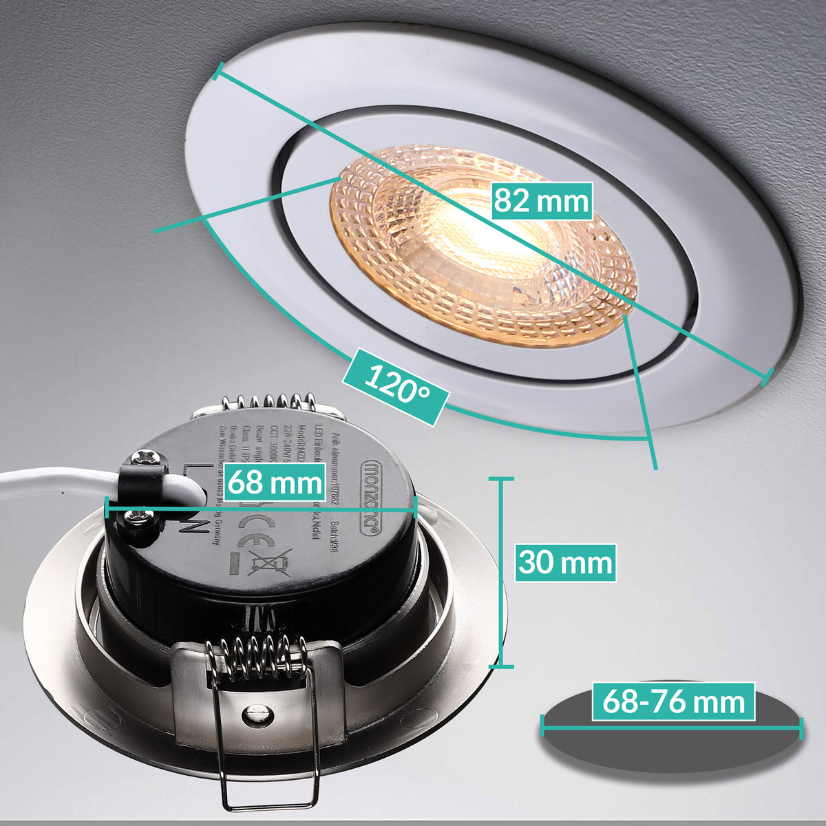 Luci da incasso LED dimmerabile set da 6 bianco
