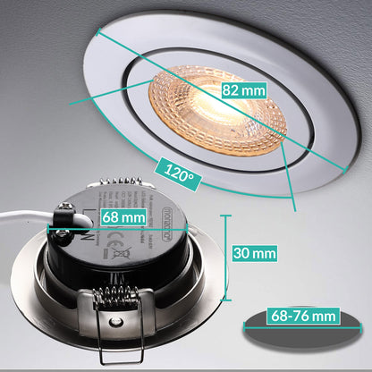 Luci da incasso LED dimmerabile set da 6 bianco
