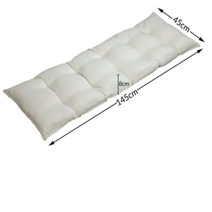 Cuscino per panchina da giardino crema 145x45x8cm