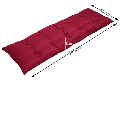 Cuscino per panchina da giardino rosso scuro 145x45x8cm