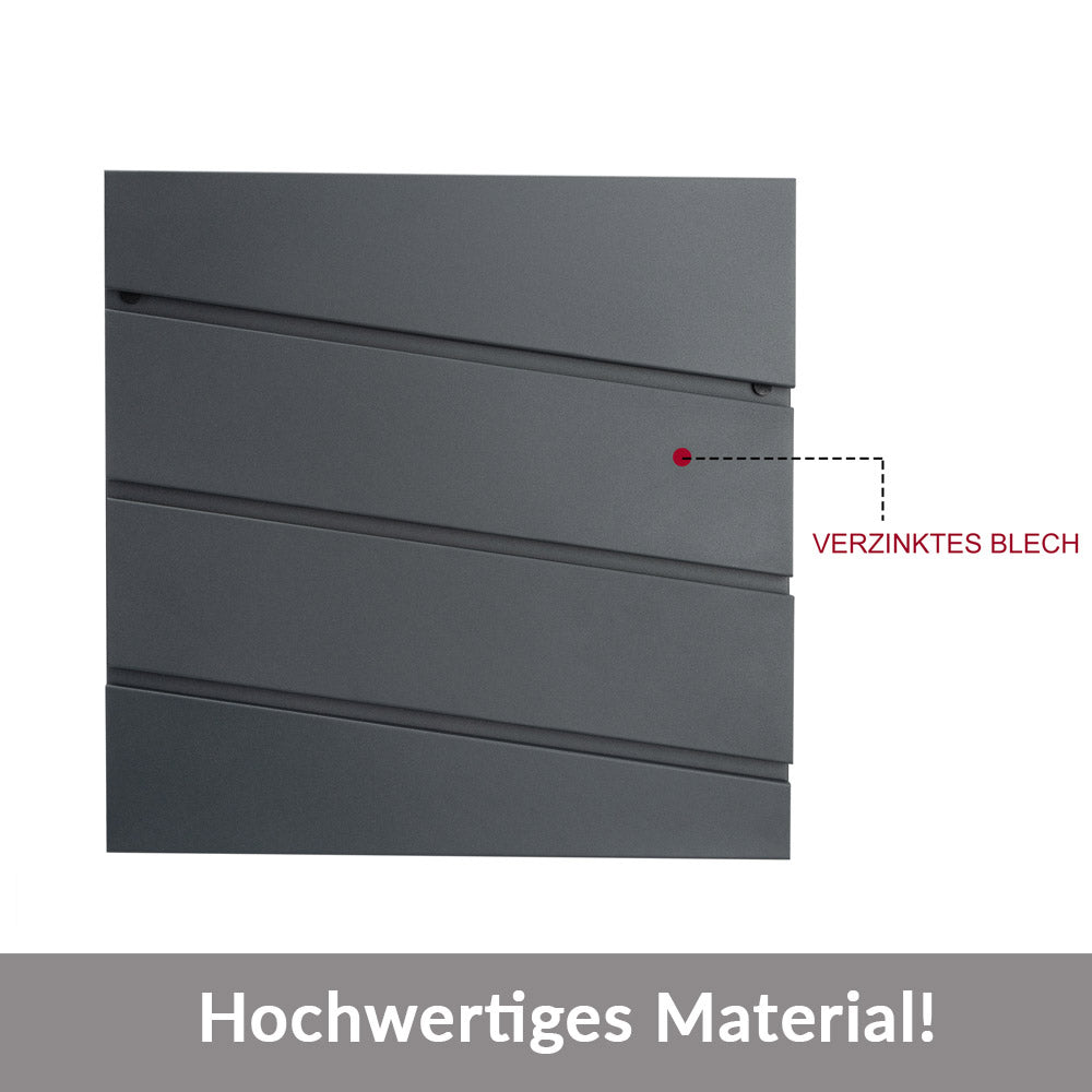 Cassetta postale acciaio antracide 37x11x36,5cm