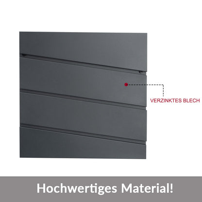 Cassetta postale acciaio antracide 37x11x36,5cm