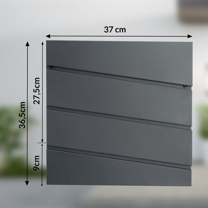 Cassetta postale acciaio antracide 37x11x36,5cm
