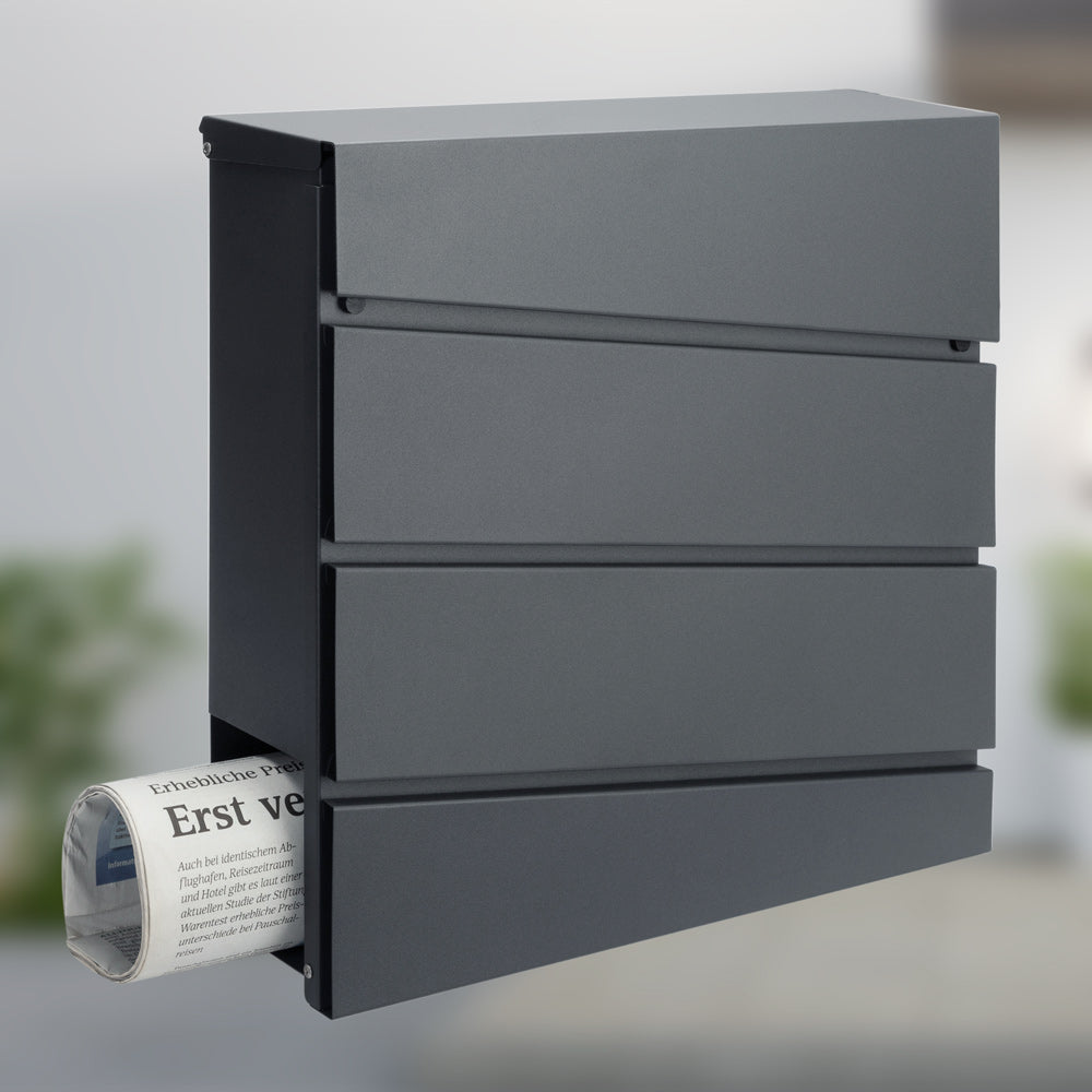 Cassetta postale acciaio antracide 37x11x36,5cm