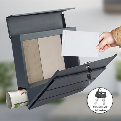 Cassetta postale acciaio antracide 37x11x36,5cm