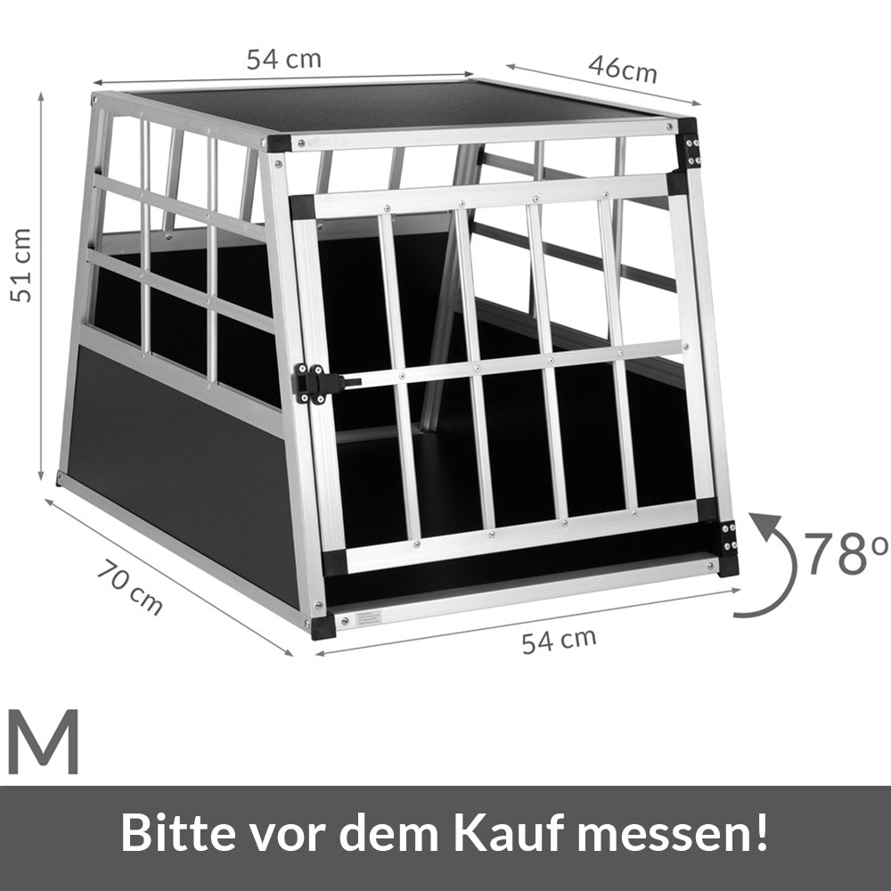 Box per trasporto cani M alluminio 70x54x51cm