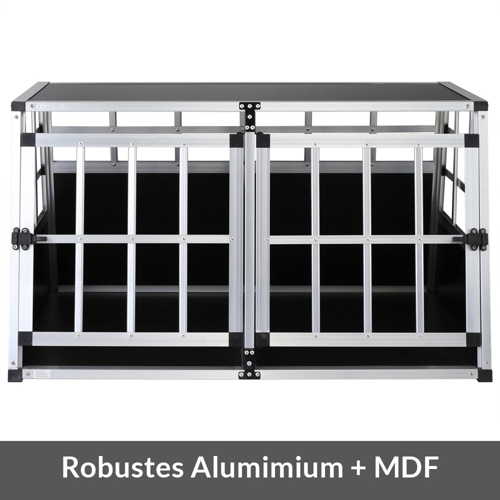 Box per trasporto cani XL alluminio 89x70x51cm
