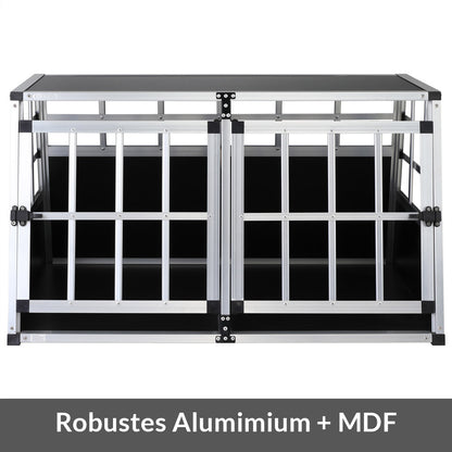 Box per trasporto cani XL alluminio 89x70x51cm