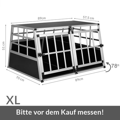 Box per trasporto cani XL alluminio 89x70x51cm