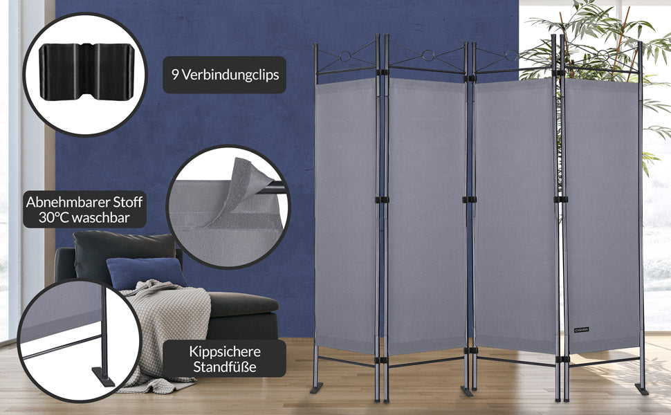 Paravento Lucca antracite 180x163cm