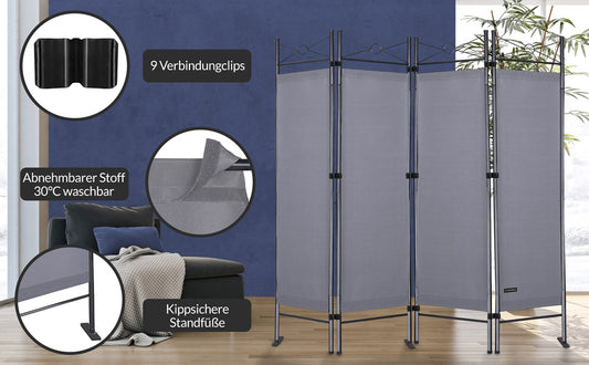 Paravento Lucca antracite 180x163cm