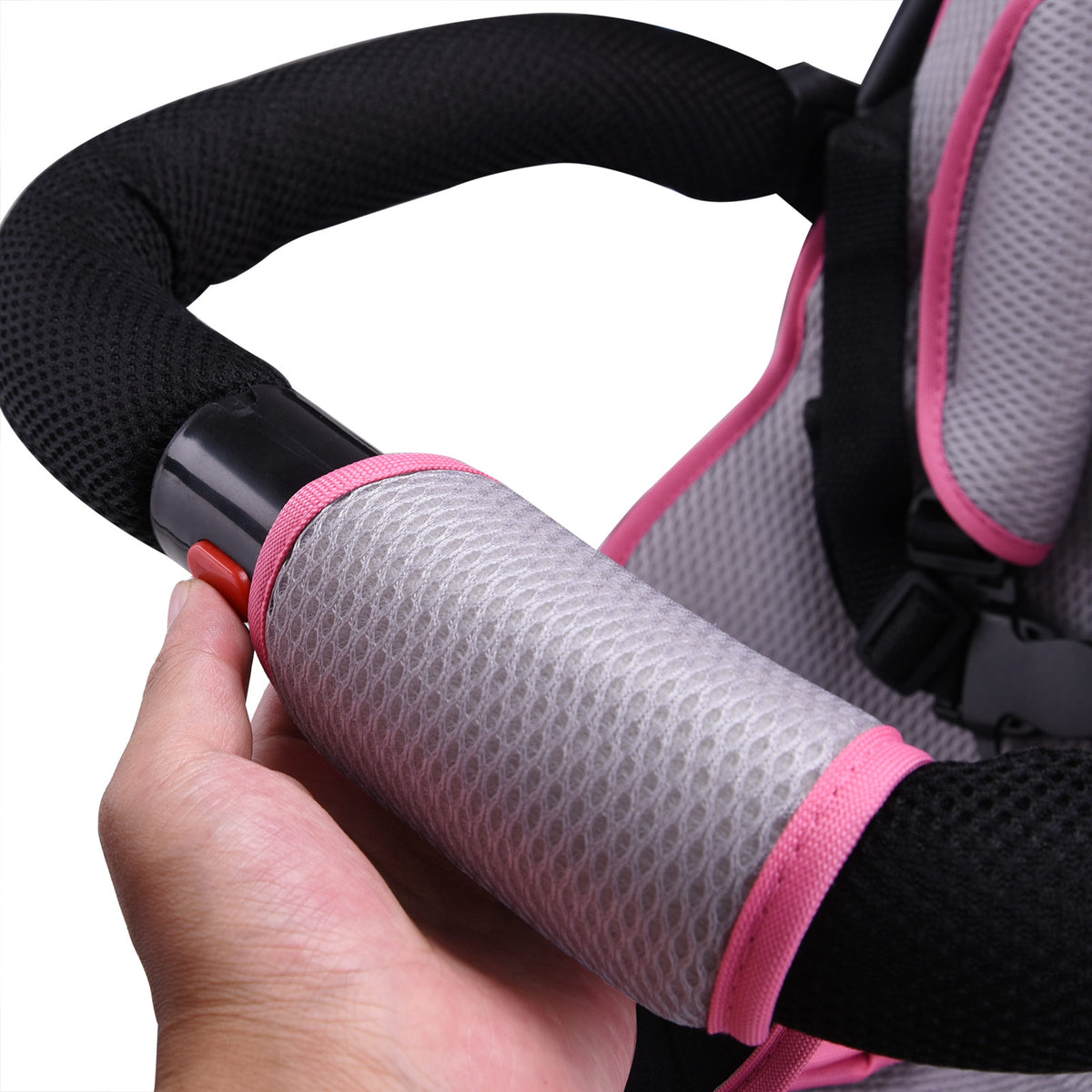 Triciclo passeggino per bambini rosa con cappotta