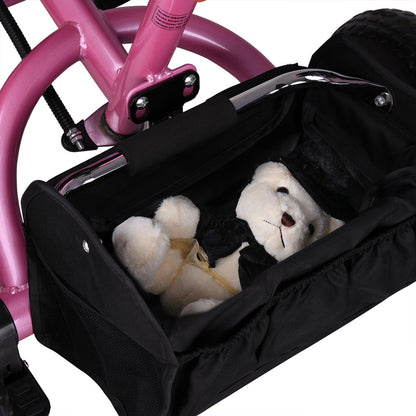 Triciclo passeggino per bambini rosa con cappotta