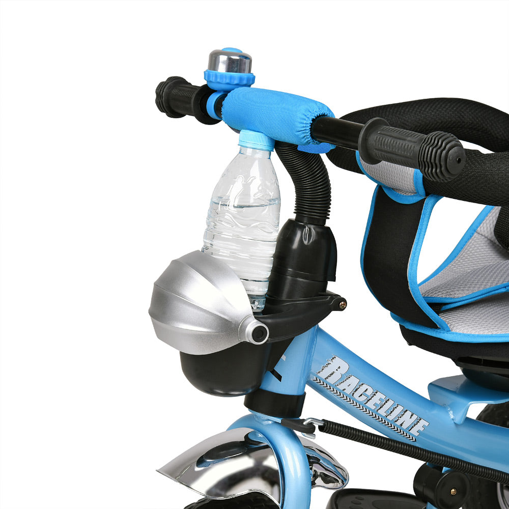 Triciclo passeggino per bambini blu con cappotta
