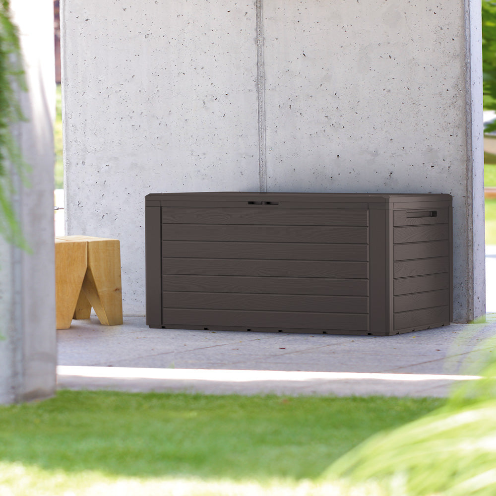 Baule da giardino Woody marrone 116x43x55cm