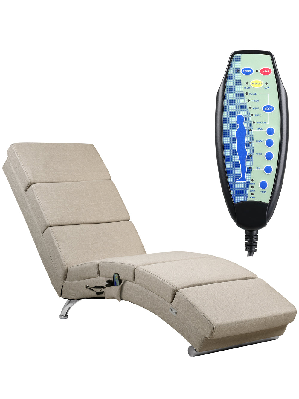 Poltrona relax London crema tessuto massaggiante