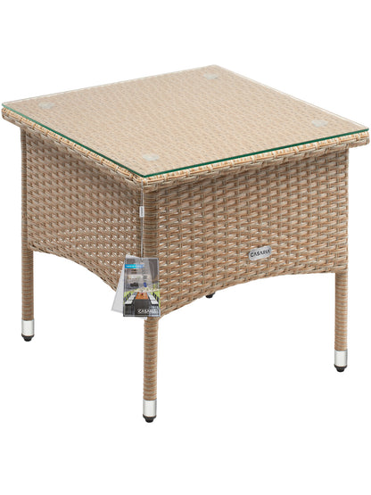 Tavolino da appoggio polyrattan grigio 50x50x45cm