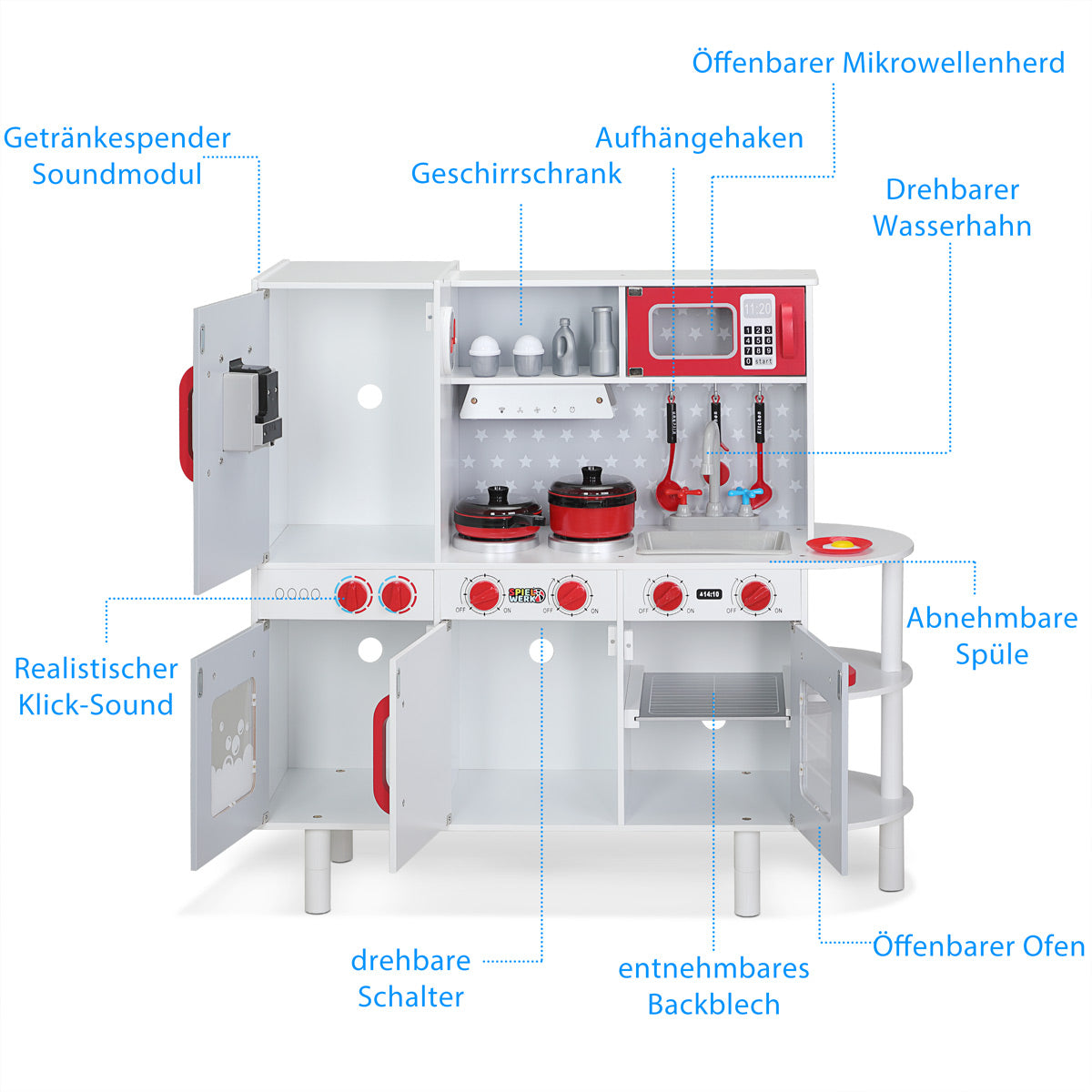 Cucina giocattolo per bambini 91x33x92cm
