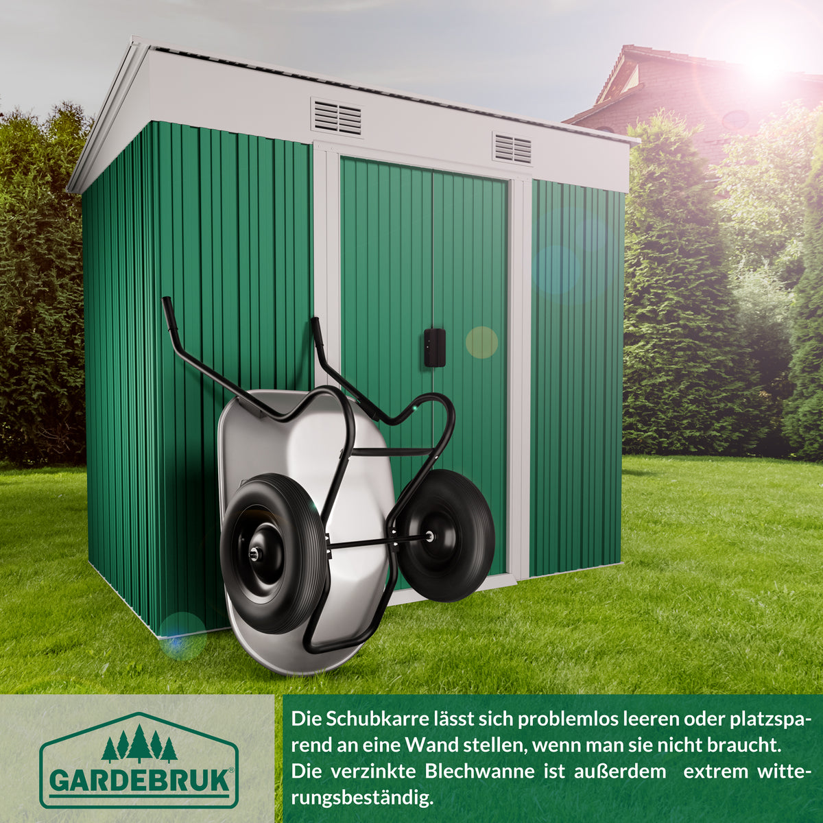 Carriola in  acciaio zincato 150 kg 100 litri