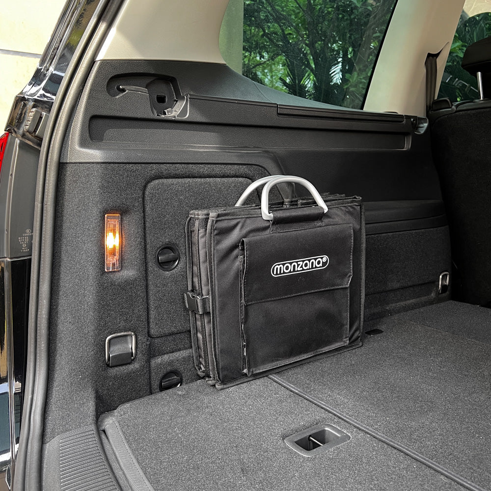Organizer bagagliaio auto nero 68L con coperchio rimovibile