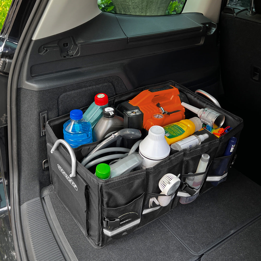 Organizer bagagliaio auto nero 68L con coperchio rimovibile