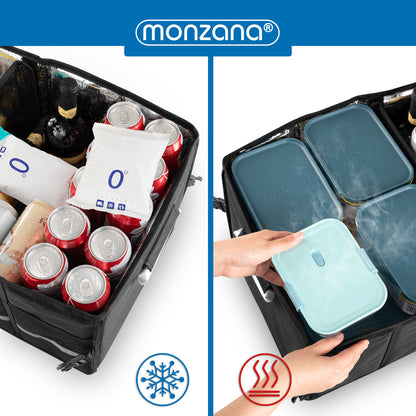 Organizer bagagliaio auto nero 68L con pellicola isolante