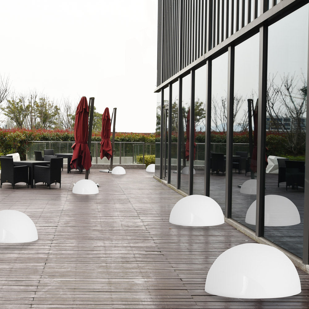 Set 3 x Lampade da giardino semisfera LED bianche
