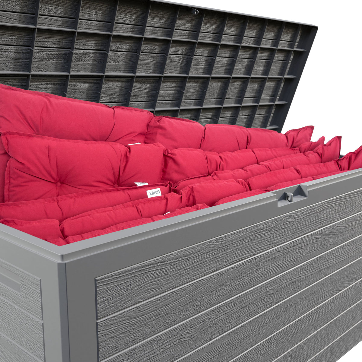 Baule da giardino Woody grigio 116x43x55cm