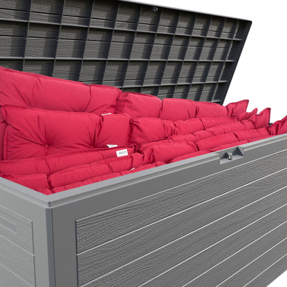 Baule da giardino Woody grigio 116x43x55cm