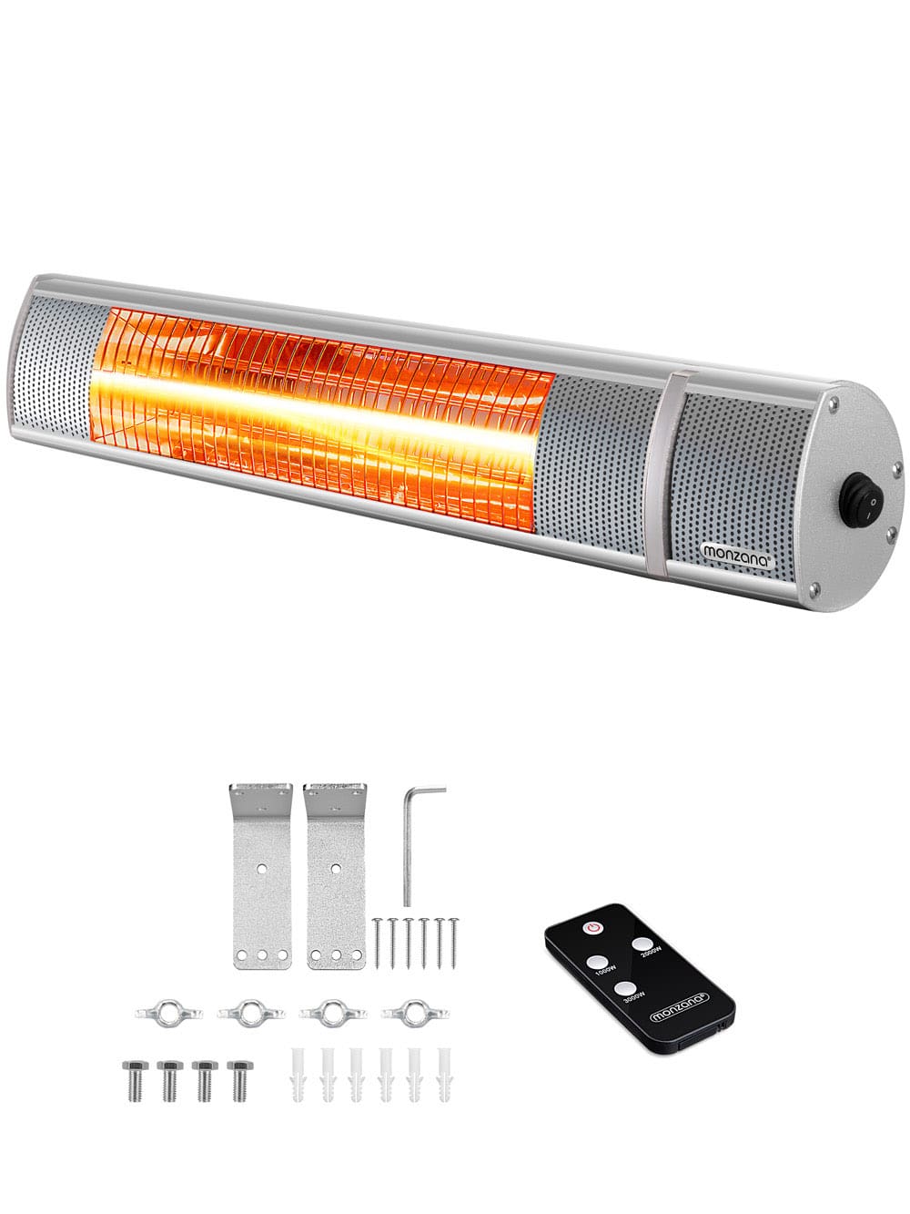 Stufa a infrarossi 2000W color argento