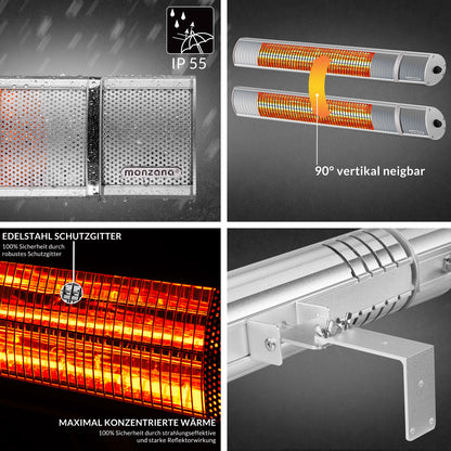 Stufa a infrarossi 2000W color argento