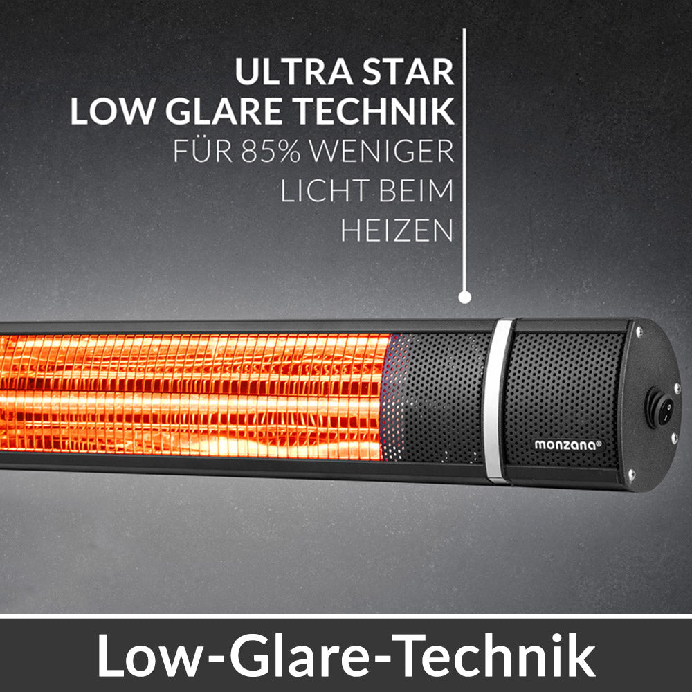 Stufa a infrarossi 2000W colore nero