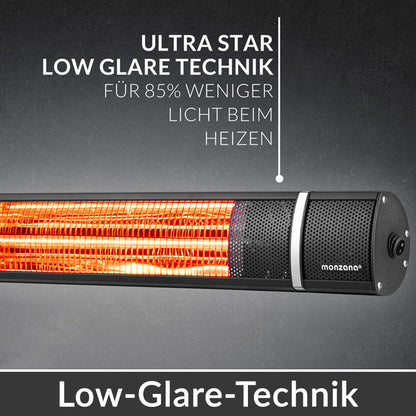 Stufa a infrarossi 2000W colore nero
