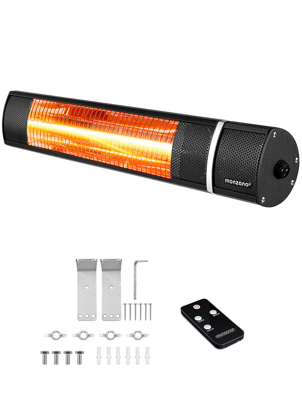 Stufa a infrarossi 2000W colore nero