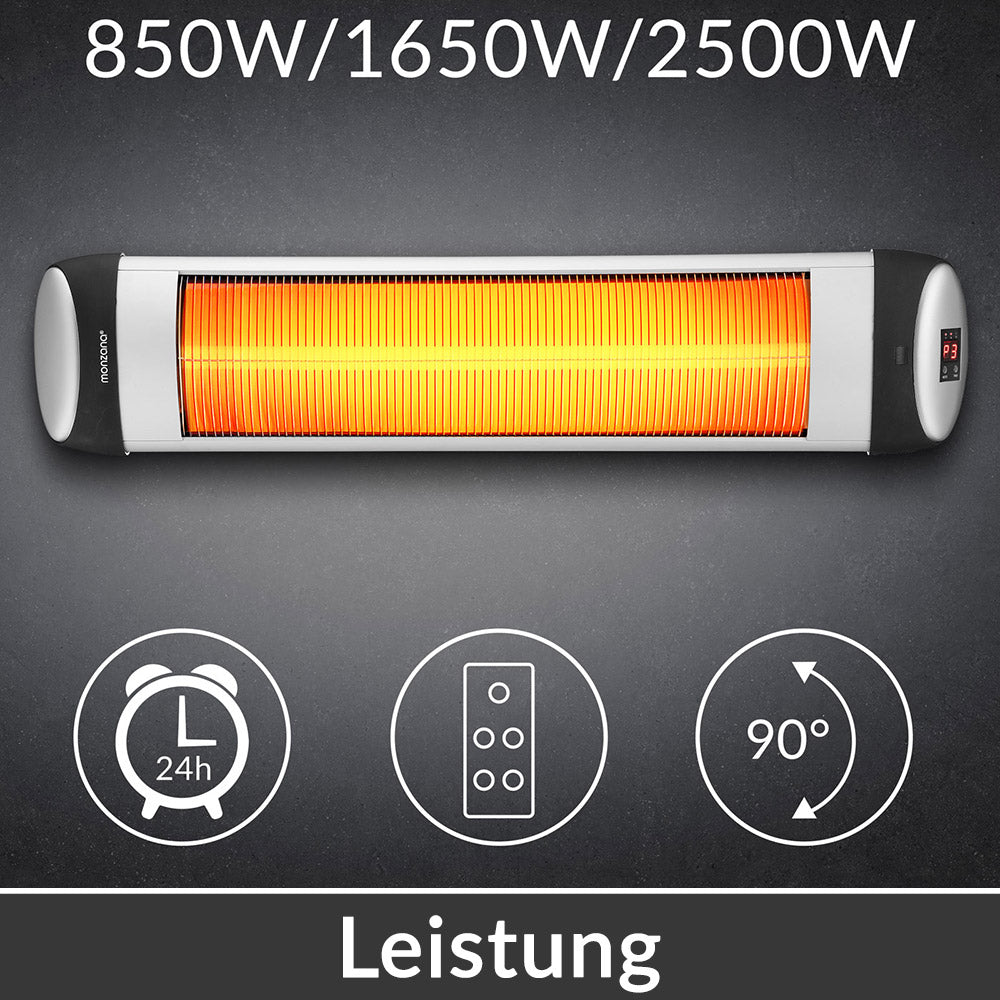 Stufa ad infrarossi 2500W color argento