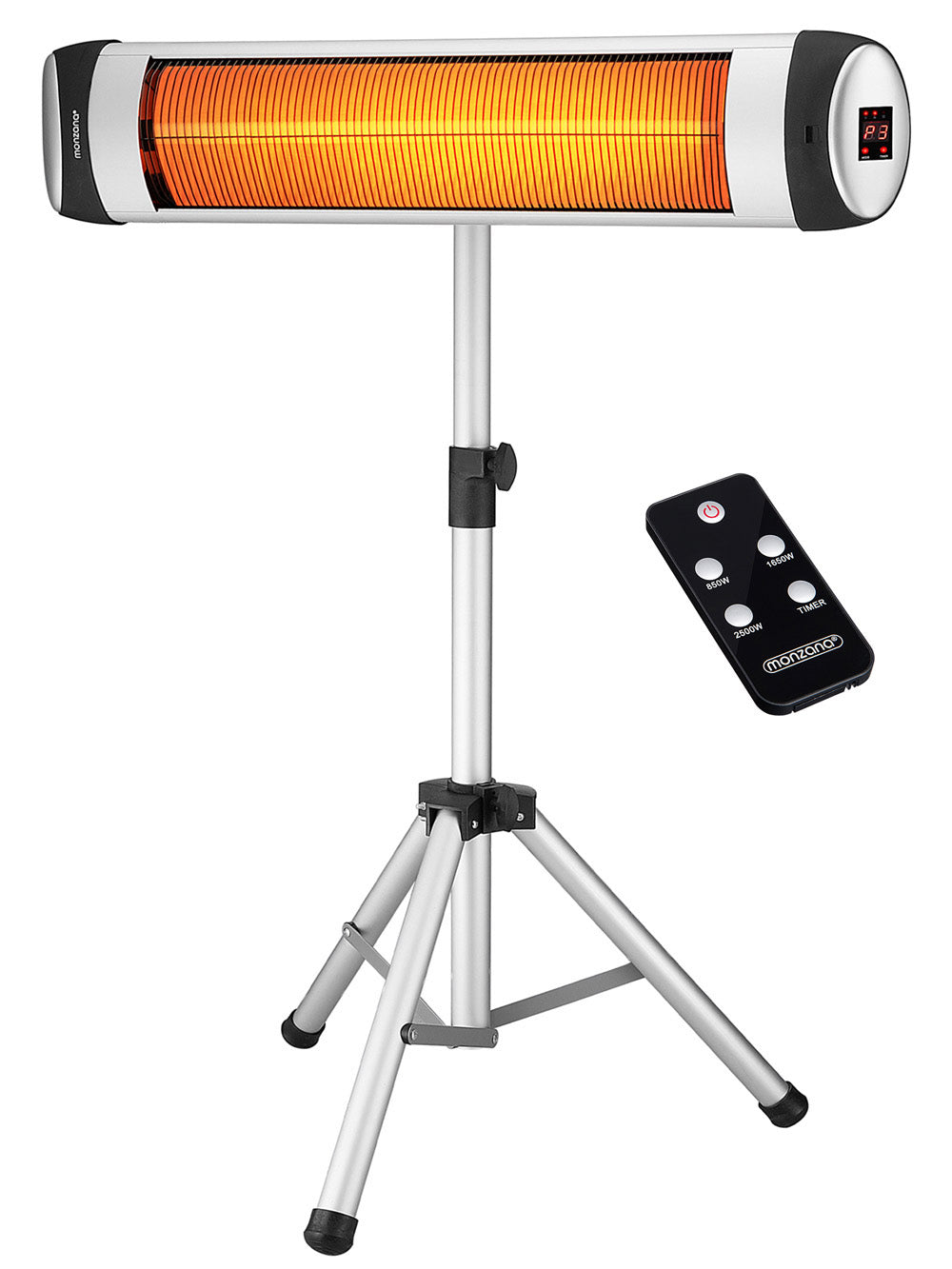 Stufa ad infrarossi 2500W color argento