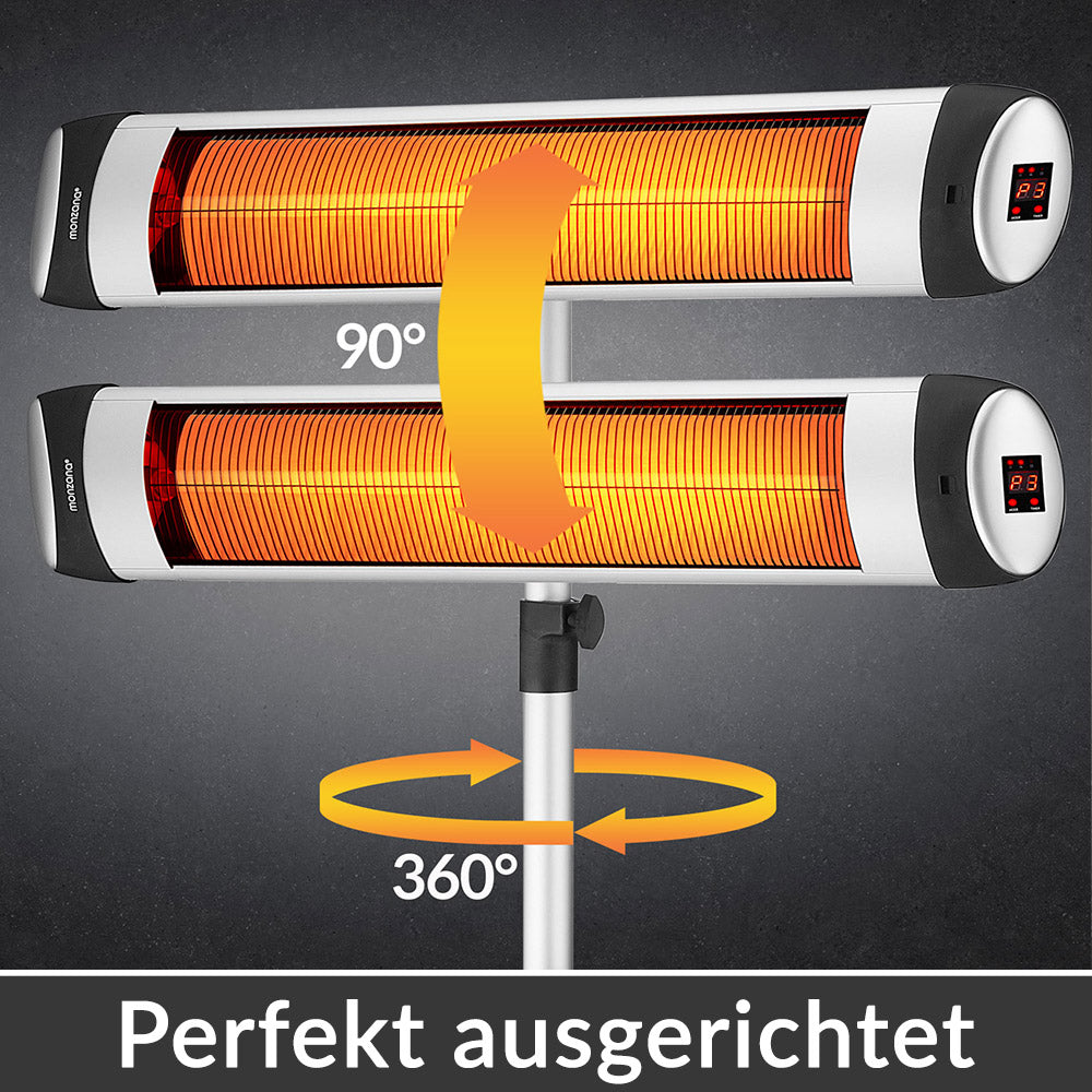Stufa ad infrarossi 2500W color argento
