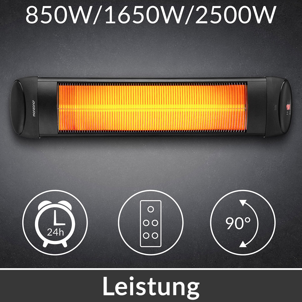 Stufa ad infrarossi 2500W colore nero