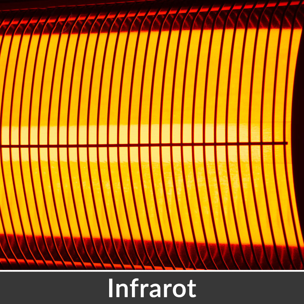 Stufa ad infrarossi 2500W colore nero